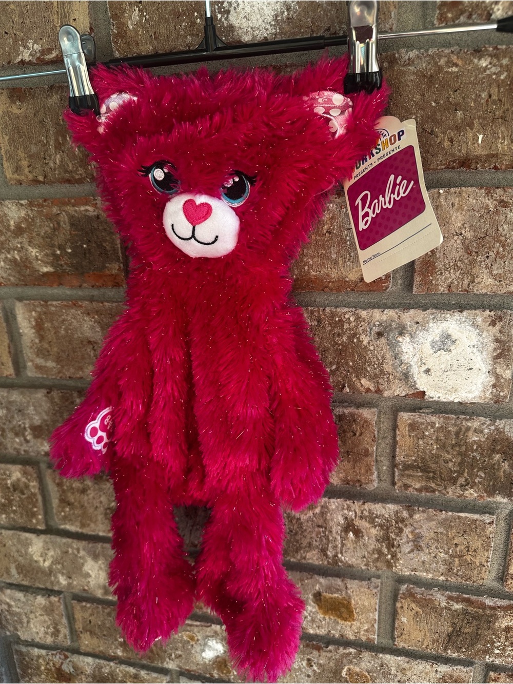 BUILD A BEAR Barbie Hot Pink Sparkle Bear Plush -
Animal UNSTUFFED w/ tags